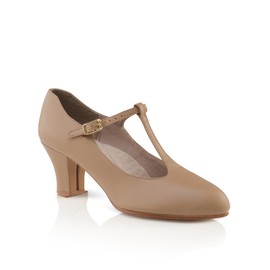 Capezio Jr. Footlight T-Strap Character Shoe, Caramel, 13 W