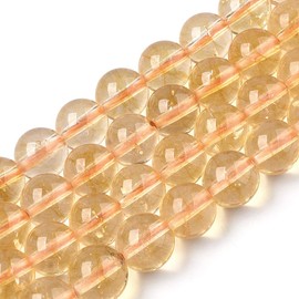 10mm Natural Citrine Gemstone Beads Loose Stones Round Beads for Jewelry Making DIY Bracelet Necklace Beads
