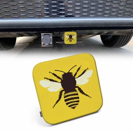 Beabes 2 Inch Bee Trailer Hitch Cover, Nature Honey Bee Yellow Hitch Cover Fit for 2 Inch Hitch Receivers, Rubber Hitch Tube Cover Plug Cap for Trucks Cars SUVs