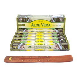 120 Aloe Vera Joss Incense Sticks, 120 Homemade Incense Sticks by Joss Sticks with Ashtray
