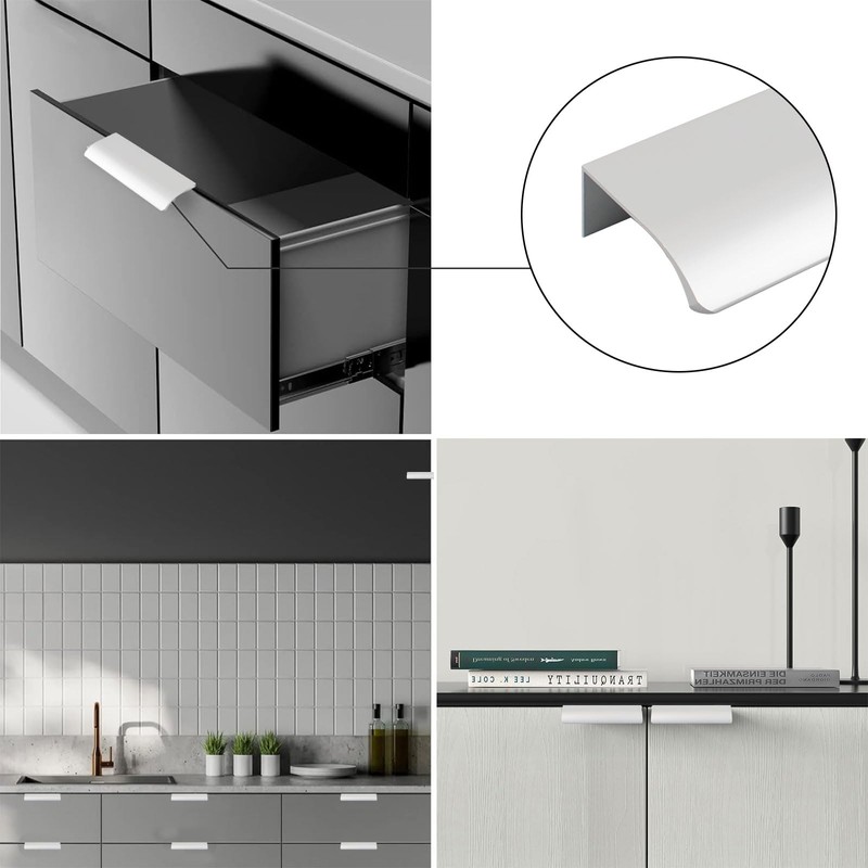 MOROBOR Finger Edge Pulls, 8pcs Hidden Drawer Pulls Modern Style