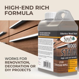 SamaN Interior Water Based Wood Stain - Natural Stain for Furniture, Moldings, Wood Paneling, Cabinets (Canadian Maple TEW-210-32, 32 oz)