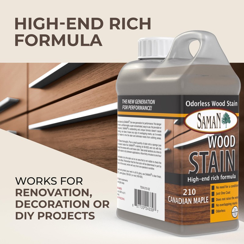 SamaN Interior Water Based Wood Stain - Natural Stain for