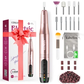 COSLUS Wireless Portable Nail Cutter, 11 in 1 Professional Manicure and Pedicure Set, Nail File for Gel Nails and Acrylic Nails, Nail Shapes, Callus Removal