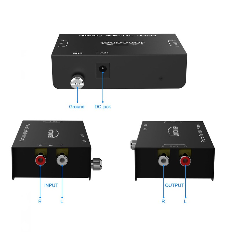 Phono Turntable Preamp, Phonograph Preamplifier with RCA Input, RCA/TRS Output,