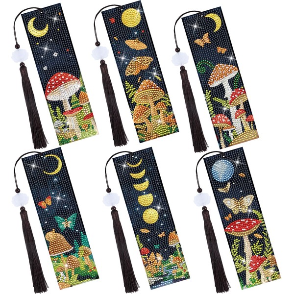 Sitsink Mushroom Diamond Art Kits - 6 Pcs Crescent Moon