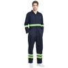 TopTie Men's Work Coverall High Visibility Coverall with Reflective Trim-Navy-XL