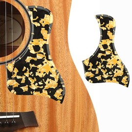 Hsyok Hsyok Acoustic Guitar Pick guard, Anti-Scratch Thick PickGuards Material Sheet Pearl with Self Adhesive,Guitar Plate Easy to Install for Folk Guitar Replacement Parts(Black+Yellow)