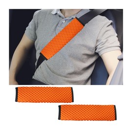 Osilly 2Pcs Car Seat Belt Covers, Mesh Universal Seatbelt Shoulder Strap Protector, Breathable Auto Seat Belt Pads Cover, Harness Cushion for Comfortable Driving, Automotive Accessories (Orange)
