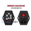 Qjaiune 6PCS IEC320 C14 Inlet Power Plug Socket, 250V 10A