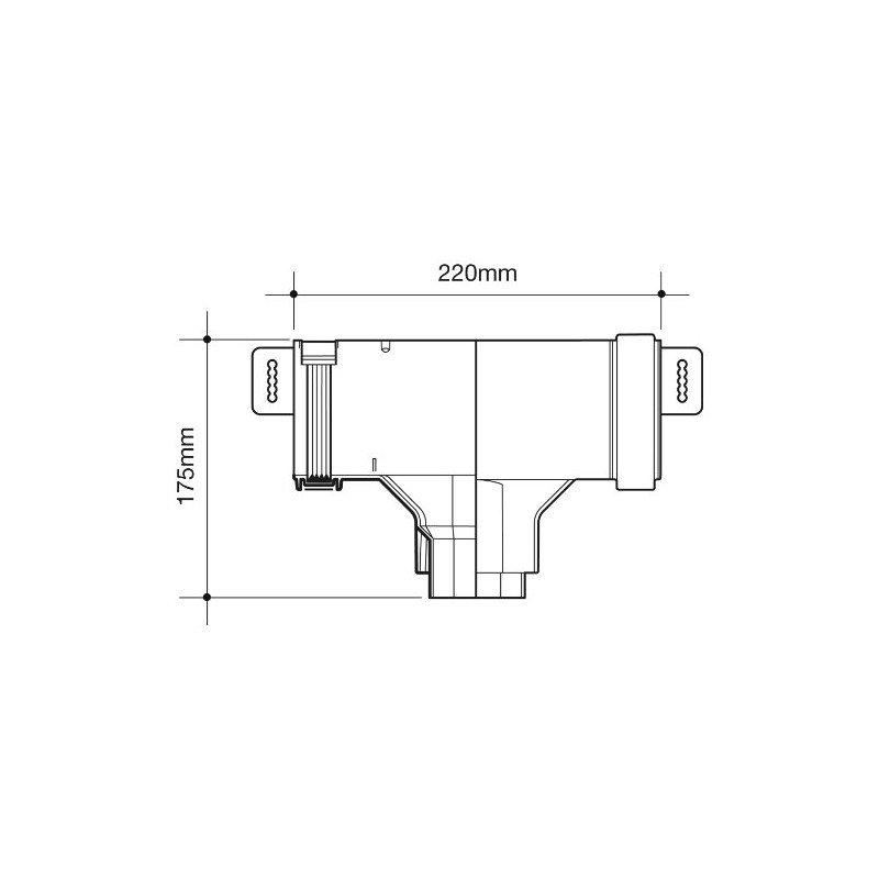 OSMA White 111mm Gutter Running Outlet for Stormline Ogee Gutter