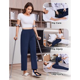 Deyeek Tear Away Pants for Women Post Surgery Must Haves After Hip Surgery Post Surgery Pants Hip Surgery Recovery Gifts Navy Blue