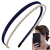 Pearl Headband Satin Black Adult Hair Band Wedding Hair Accessory