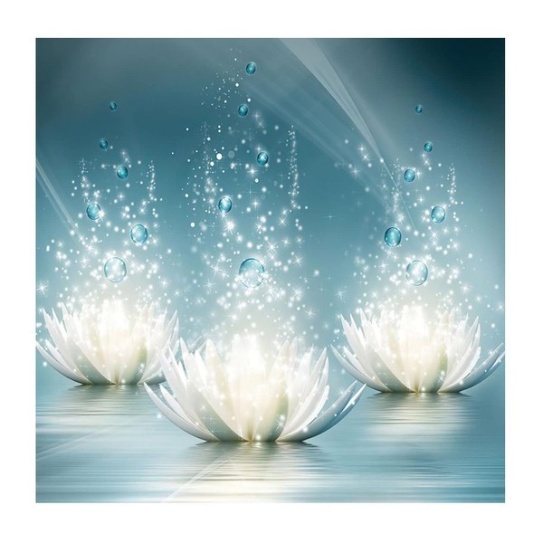 White Lotus' Flower Wall Decals Stickers Modern Floral Blossom Painting