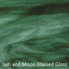 Spectrum Glass 8X10 Spectrum Glass Sheet S422-1W Deep Olive/SeaGreen Waterglass Stained Glass