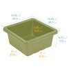 ECR4Kids Square Bin with Lid, Storage Containers, Fern Green, 4-Pack