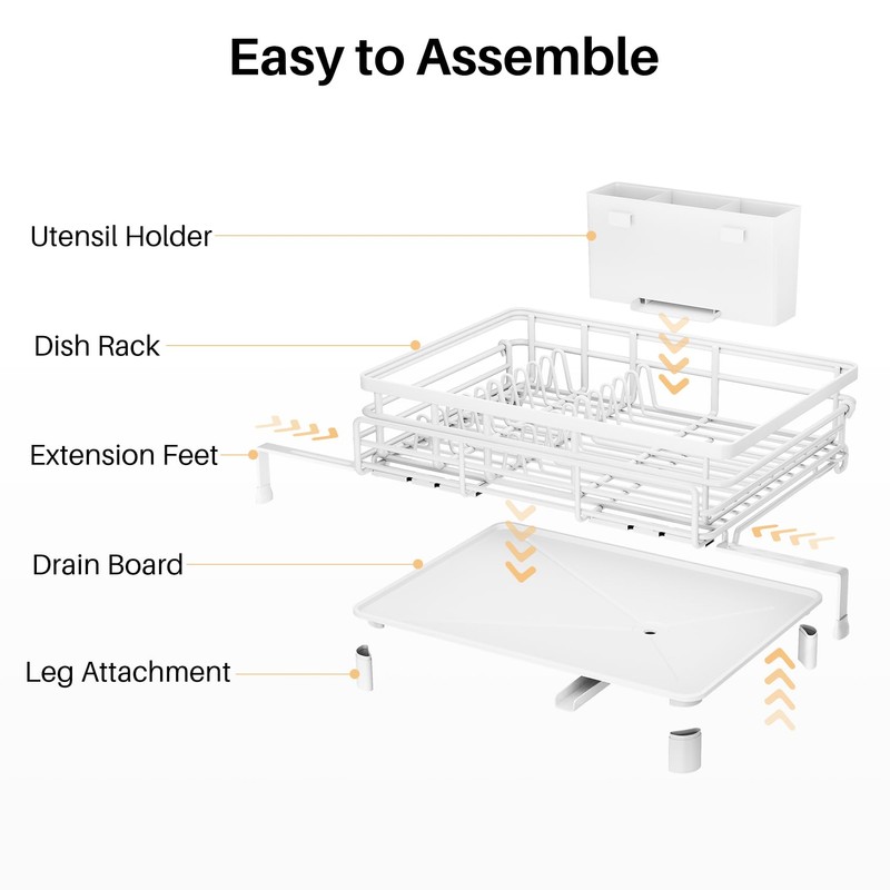 SNTD Dish Drying Rack - Extendable Dish Rack, Large Sink