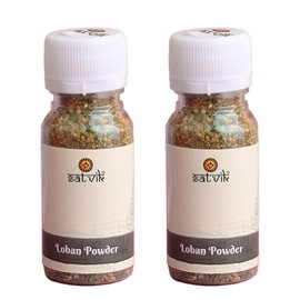 SATVIK Pack of 2-50 Grams Each l 100% Pure Natural Loban Powder for Pooja | Shudh Loban for Indian Rituals, Yajnas, and Fire Sacrifices | High-Quality Puja Essential l Puja Items