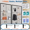 Mutualsign Grid Wall Panel Display Stand 2.1'x5.6' Ft, Movable Floorstanding