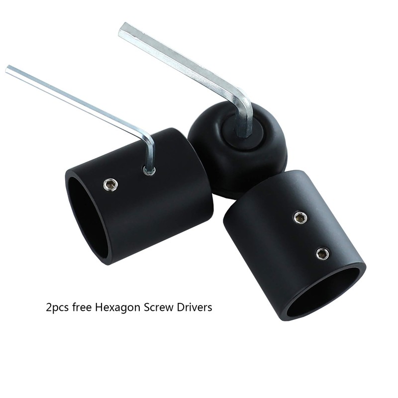 2 x 3/4" Black Adjustable Bay Window Corner Curtain Pole