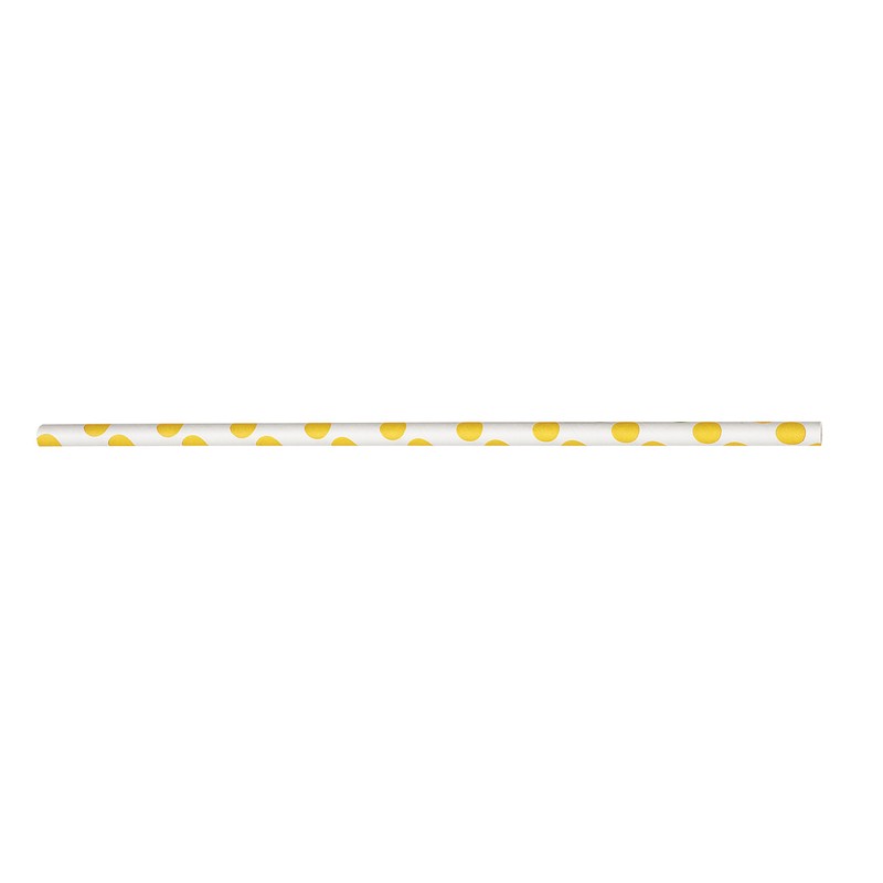 Yellow Polka Dot Paper Straws, 10ct