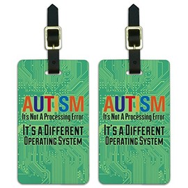 Autism Not A Processing Error Luggage ID Tags Cards Set of 2