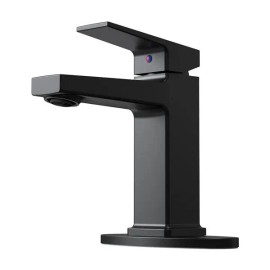 Matte Black Single Handle Basin Faucet for Bathroom & Laundry 1 3/16\" Holes 9/16\" Hoses Single Vanity Sink Faucet with DeckColor: as picture Color