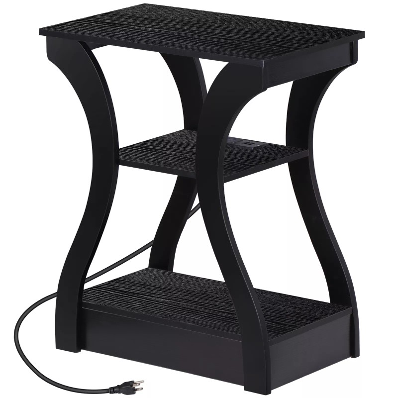 Segawe 3 Tier End Table with Charging Station Side Table