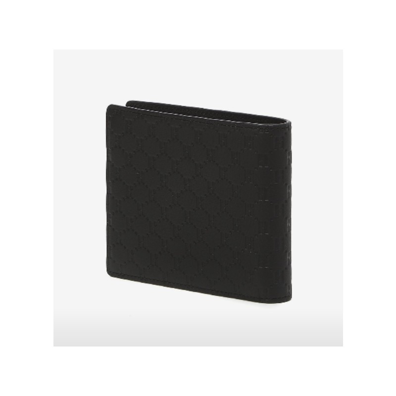 Hazzys (대구신세계)블랙 로고패턴 소가죽 반지갑 HJWA5E831BK Black Logo Pattern Cowhide