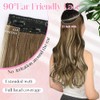 Extensiones De Cabello Con Alambre Invisible, Largas Y Onduladas En