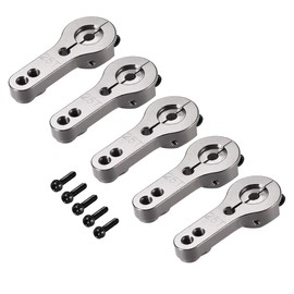 sourcing map Servo Horn Arm 25T Aluminium Servo Horn M3 for Futaba Savox Xcore RC Car Aeroplane Titanium Pack of 5