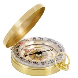 Toch Camping Hiking Portable Pocket Watch Flip-Open Compass Outdoor Navigation Tools - Gold