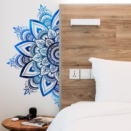Mandala Wall Stickers Lotus Mandala Bohemian Wall Hanging Decoration Bohemian Style Wall Sticker Wall Sticker Removable Scandinavian Buddhist Lotus Bohemian Decoration Removable Lotus Yoga Meditation
