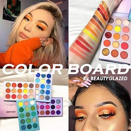 Beauty Glazed Beauty 60 Colors Makeup Eyeshadow Palette 4 in 1 Color Board Press Glitter Eyeshadow 4 Layers May Rotating Matte Pearlescent Colored Cosmetics