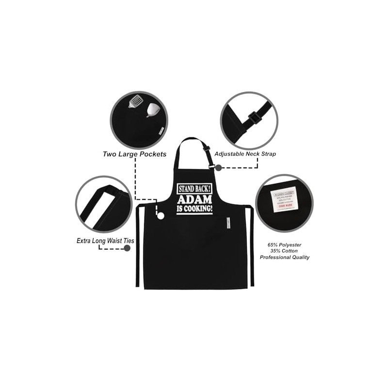 LINEN CLOSET® Adjustable Bbq Aprons for Men Funny Chef Cooking
