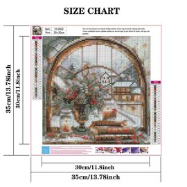 wavaiov Christmas Diamond Painting Kits for Adult, Xmas Winter Snow Landscape Diamond Art Kits for Beginners, DIY Full Drill Rhinestone Diamond Dots Gem Painting Art Craft for Home Decor 12x12Inch