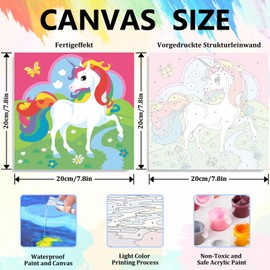 Miquans Art Paint by Numbers Children - Horses Paint by Numbers with Frame and Easel, Paint by Numbers from 7 Years, Girls and Boys Painting by Numbers Set for Home Decoration (20 x 20 cm)