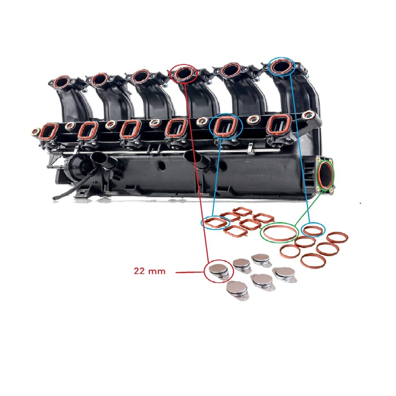 Autoparts - Gasket Kit 13 pcs + 6 Swirl Flap