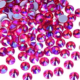 Jollin 576pcs Hotfix Crystal Flat Back Rhinestones Glass Diamonds for Crafts Crafts Decorations Clothes Shoes 6.4mm SS30 Siam AB