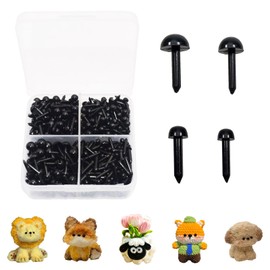 LeTradeJP Black Plush Eyes, Approximately 800 Pieces, Round, 0.12 / 0.24 / 0.24 / 0.24 inches (3 / 4 / 5 / 6 mm), Animals, Doll Eyes, Handicrafts, Parts, Sewing, DIY
