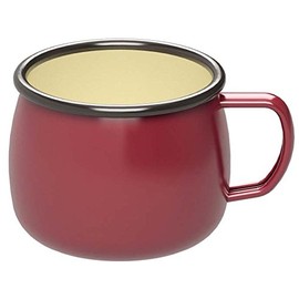 Captain Stag UH-502 BBQ Cup, Enamel Mug, Red, 13.5 fl oz (400 ml), 3.5 x 4.6 x 3.0 inches (88 x 117 x 75 mm)