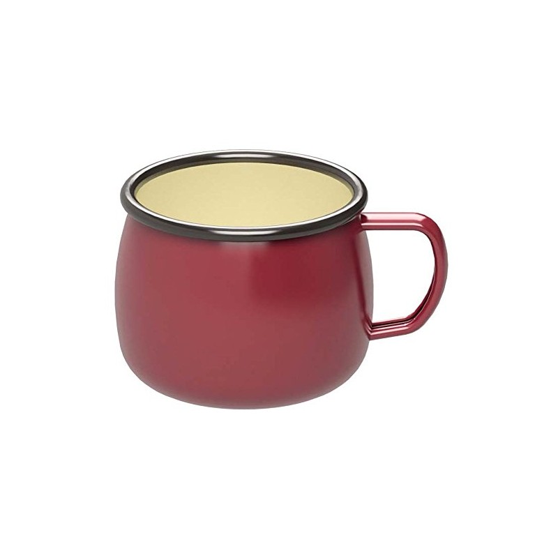 Captain Stag UH-502 BBQ Cup, Enamel Mug, Red, 13.5 fl