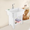 Laundry Sink,Freestanding Plastic Laundry Sink with Washboard,Utility Sink with Hot