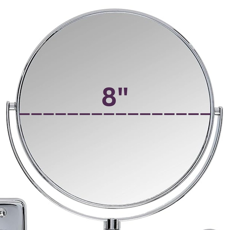JERDON 8-Inch Two-Sided Swivel Wall Mount Mirror - Makeup Mirror