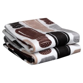 T-fal Fiber Reactive Print Kitchen Towels: Highly Absorbent, Super Soft - 100% Cotton, 16"x28" Dish Towels for Cleaning & Drying Dishes, Pans, Glassware, or Countertops, 2-Pack, Salt & Pepper