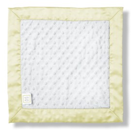 SwaddleDesigns Baby Lovie, Small Security Blanket, Plush Dots with Satin Trim, Pastel Yellow