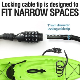 MARQUE Combination Bike Lock Cable- 3/8 inch (5FT, 10FT, 15FT, 25FT) Resettable Combination Lock, Anti-Theft Coiled Secutiry Cable for Bicycles, Kayaks, Paddle Boards, Gates and Outdoor Gear (5 FT)