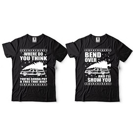 Best Christmas Movie Quote Shirts Christmas Party Griswold Family Vacation Shirts Bend Over XXL - That Big XXL Black