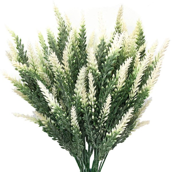 PASYOU 6Pcs Artificial Lavender, Plastic Flowers Plants Faux Simulation Wedding