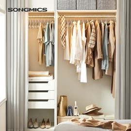 SONGMICS Clothes Hangers, Pack of 100 Plastic Coat Hangers, Space-Saving, Light Gray and Dark Gray UCRP050G100